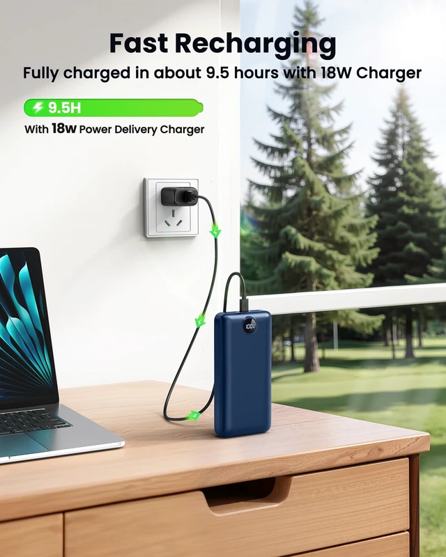 Alt view image 5 of 7 - Portable Charger Power Bank 50000mAh 22.5W Fast Charging Battery Bank USB C External Battery Pack with 3 Output & 2 Input Digital Display Travel Essential for iPhone 16/15/14/13/12, Samsung, iPad etc