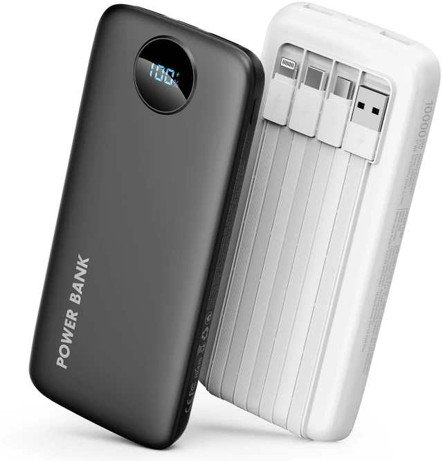 Main image of 2026 2-Pack 20000mAh Portable Charger Battery Pack with Built in Cables | Travel Essential, 5 Outputs 2 Inputs Slim Power Bank for iPhone 17/16/15/14, Samsung Galaxy S23/22, Pixel etc
