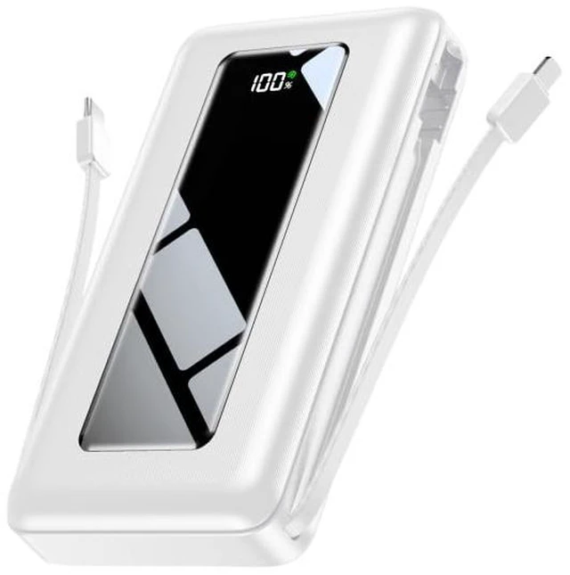 Main image of Moihosso Portable Charger Power Bank 50000mAh with Built-in Cables | 22.5W Fast Charging Cream