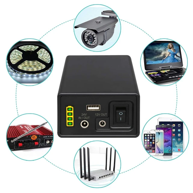Alt view image 5 of 6 - Talentcell 12/24V Portable Power Bank PB240B2, 35000mAh 129.5Wh Capacity with DC 24/12 Volt and 5V USB Output for LED Light Strip, CCTV Camera, Smartphone and More
