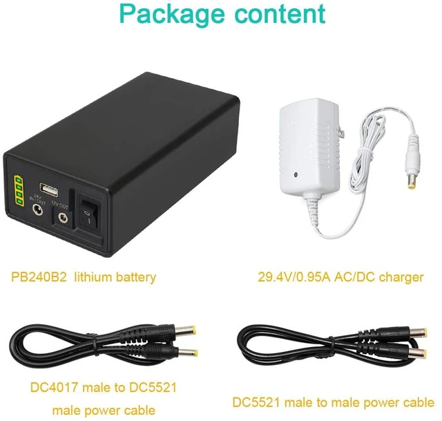 Alt view image 6 of 6 - Talentcell 12/24V Portable Power Bank PB240B2, 35000mAh 129.5Wh Capacity with DC 24/12 Volt and 5V USB Output for LED Light Strip, CCTV Camera, Smartphone and More