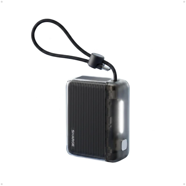 Main image of Mini Portable Charger 10000mAh Power Bank with Built-in Cable | SHARGE Flow 2, Flight-Safe Travel Essential Compact Battery Pack for iPhone 17/16/15, iPad, Galaxy S26, Pixel and More