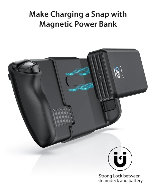 Alt view image 4 of 7 - Antank Magnetic Power Bank Compatible with Steam Deck, 20000mAh 45W PD Fast 3.0 Charging Portable Battery Bank, External Battery Pack with Removable Magnetic Back Mount & Dual USB-C Cable