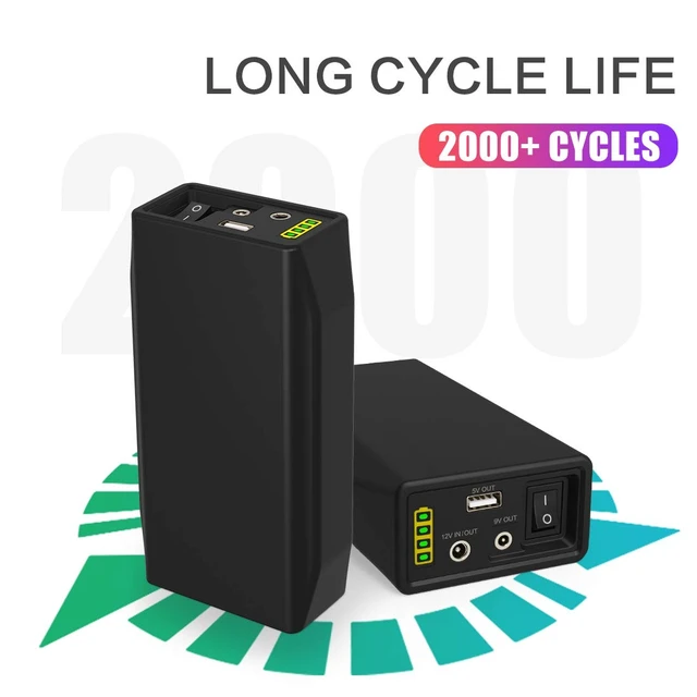 Alt view image 3 of 6 - Talentcell 76.8Wh Portable Power Bank LF4100, 12.8V 6000mAh Multi Voltage Power Supply, DC 12V/9V & 5V USB Output for LED Strip, CCTV Camera, Mobile Devices