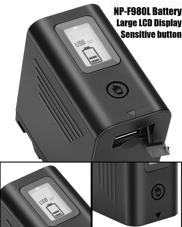 Alt view image 5 of 7 - JYJZPB 2 Pack NP-F970 Battery Compatible with Sony Handycams 8800mAh | for Sony NPF970 NP-F960 NP-F950 NP-F930 NP-F550 NP-F530 NP-F570 with USB Output LCD Display