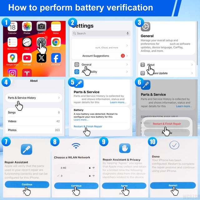 Alt view image 4 of 7 - WCDZSU Battery Replacement for iPhone 14 Pro 3400mAh No Pop-up Unknown Part Warning 0 Cycle High Capacity for iPhone 14 Pro with Full Tool Kit Model A2650 A2889 A2890 A2891 A2892
