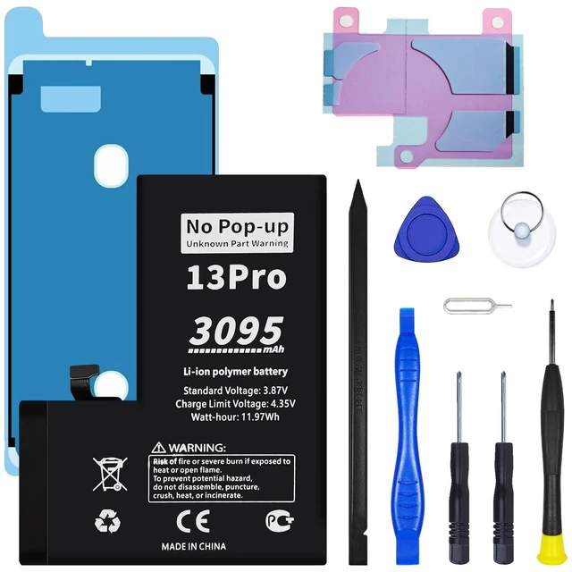 Main image of LeeCrynoid for iPhone 13 Pro Diagnostic Battery No Unknown Part Warning | Fits A2638 A2483 A2636 A2639 A2640,full toolkit included,0 cycle Battery,Truthfully Rated 3095mAh