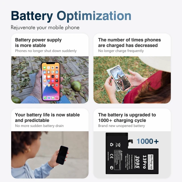 Alt view image 6 of 7 - LeeCrynoid for iPhone 13 Pro Diagnostic Battery No Unknown Part Warning | Fits A2638 A2483 A2636 A2639 A2640,full toolkit included,0 cycle Battery,Truthfully Rated 3095mAh
