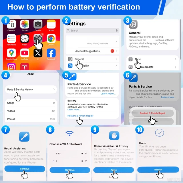 Alt view image 4 of 7 - WCDZSU Battery Replacement for iPhone 12 Mini No Pop-up Unknown Part Warning 2520mAh High Capacity 0 Cycle for iPhone 12 Mini with Complete Repair Tool Kit Model A2176 A2398 A2400 A2399