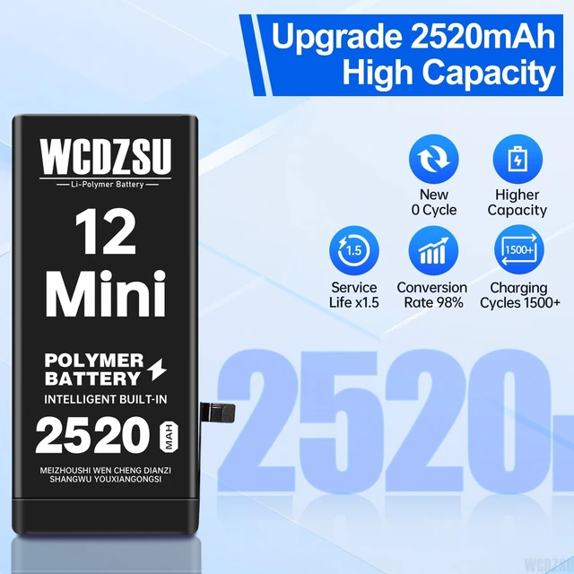 Alt view image 5 of 7 - WCDZSU Battery Replacement for iPhone 12 Mini No Pop-up Unknown Part Warning 2520mAh High Capacity 0 Cycle for iPhone 12 Mini with Complete Repair Tool Kit Model A2176 A2398 A2400 A2399