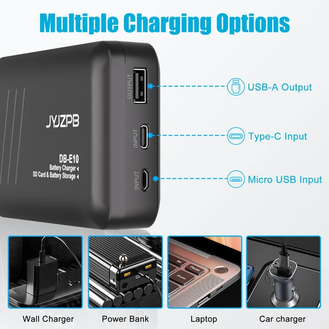 Alt view image 5 of 7 - JYJZPB LP-E10 Battery and Fast Charger for Canon EOS Rebel T7 T6 T5 T3 T100 | EOS 2000D 3000D 4000D 1200D 1100D 1300D 1500D, KISS X50 X70 X80 X90 Digital Camera - 2-Pack Rebel Battery
