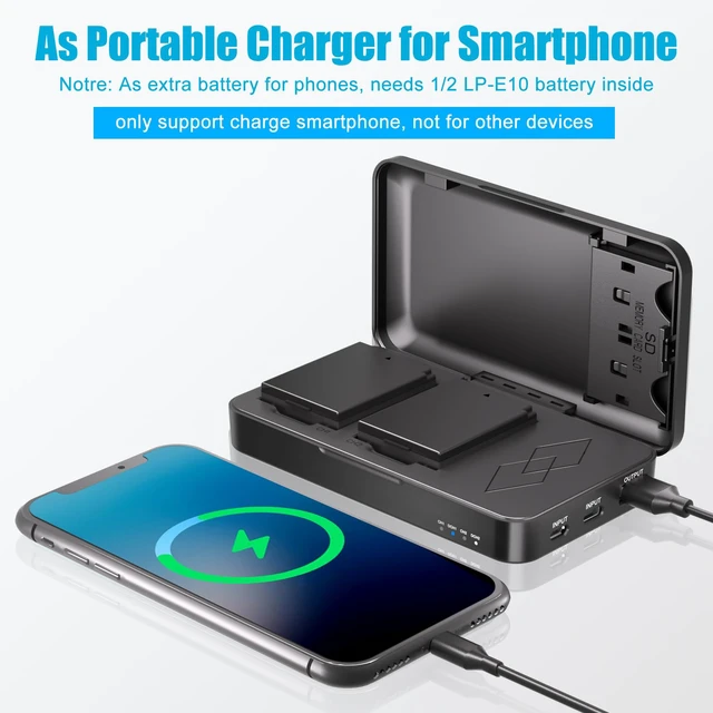 Alt view image 6 of 7 - JYJZPB LP-E10 Battery and Fast Charger for Canon EOS Rebel T7 T6 T5 T3 T100 | EOS 2000D 3000D 4000D 1200D 1100D 1300D 1500D, KISS X50 X70 X80 X90 Digital Camera - 2-Pack Rebel Battery