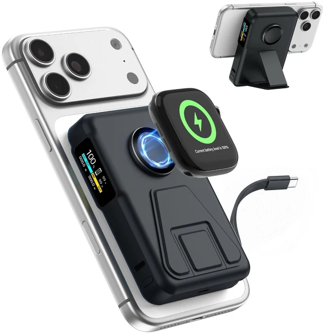 Main image of for Magsafe Power Bank 10000mAh,Wireless Portable Charger for iPhone&iWatch | 20W PD Fast Charging and USB-C Cable LED Display, Travel Essentials Magnetic Battery Pack for iPhone 18-12 Series