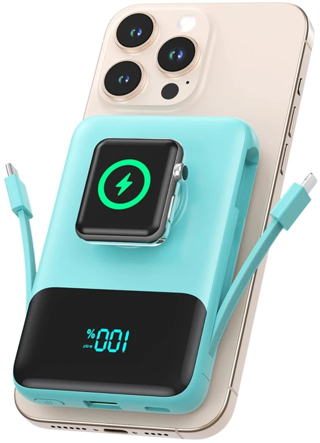 Main image of Portable Charger for iPhone, 10800mAh Power Bank Built-in Cables | Dual-sided Magnetic, 6 Outputs, 25W USB C Fast Charging, Travel Essentials, MagSafe Battery Pack for iPhone 12-18,Apple Watch