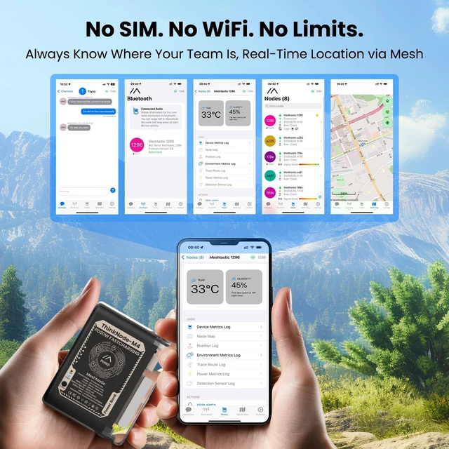 Alt view image 3 of 7 - ELECROW ThinkNodeM4 Power Bank with Meshtastic LoRa Tracker 6800mAh Battery | nRF52840 LoRa Device with GPS Tracking, Mesh Communicator for Off-Grid Communication, Outdoor Adventure, Emergency Rescue