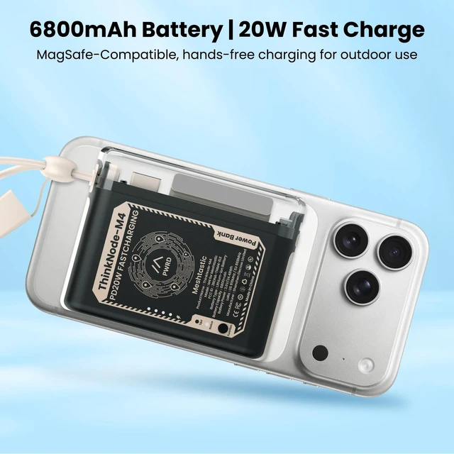 Alt view image 4 of 7 - ELECROW ThinkNodeM4 Power Bank with Meshtastic LoRa Tracker 6800mAh Battery | nRF52840 LoRa Device with GPS Tracking, Mesh Communicator for Off-Grid Communication, Outdoor Adventure, Emergency Rescue
