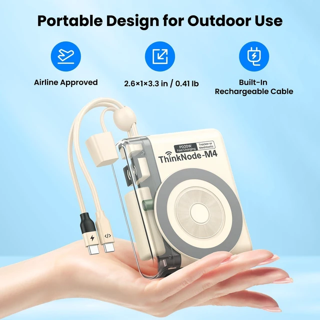 Alt view image 5 of 7 - ELECROW ThinkNodeM4 Power Bank with Meshtastic LoRa Tracker 6800mAh Battery | nRF52840 LoRa Device with GPS Tracking, Mesh Communicator for Off-Grid Communication, Outdoor Adventure, Emergency Rescue