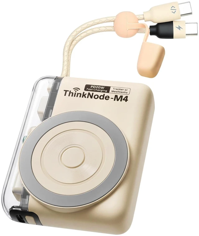 Main image of ThinkNode M4 Portable Charger Power Bank 6800mAh with Bluetooth LoRa GPS Tracker Built in Cable USB-C 22.5W PD Fast Charging 15W Wireless Magnetic Phone Charger Compatible with Meshtastic
