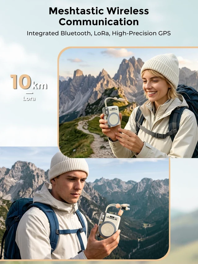 Alt view image 4 of 7 - ThinkNode M4 Portable Charger Power Bank 6800mAh with Bluetooth LoRa GPS Tracker Built in Cable USB-C 22.5W PD Fast Charging 15W Wireless Magnetic Phone Charger Compatible with Meshtastic