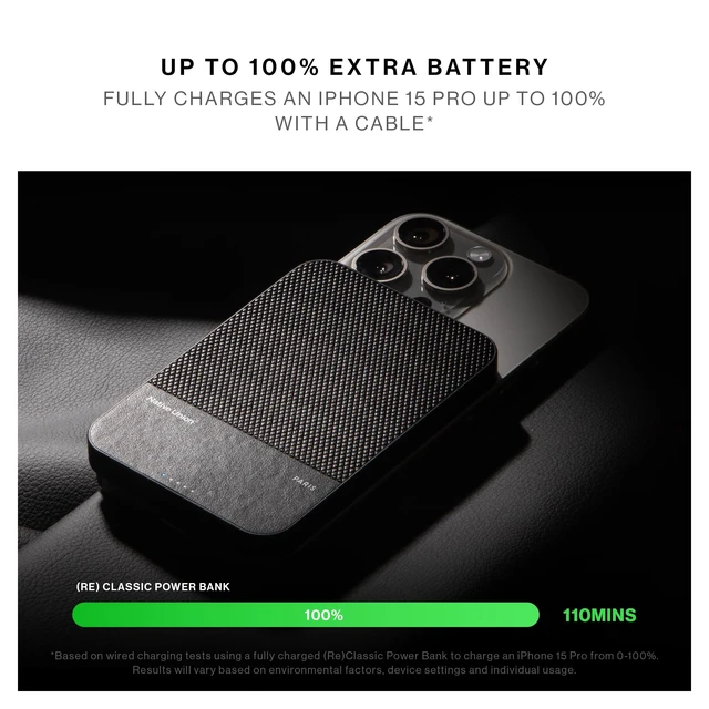 Alt view image 4 of 7 - Native Union (Re Classic Power Bank | Magnetic - Qi2 MagSafe Compatible 5000mAh 15W Portable Charger - USB-C Cable Included - Compatible with iPhone Duo, 18 Pro Max, AirPods Pro & More (Black)