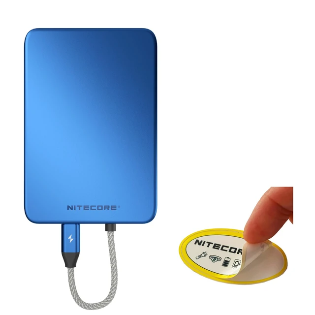 Main image of Nitecore POCKET 5 5000mAh Magnetic Power Bank with Built-In Cable (Blue) | 22.5W USB-C Fast Charging, Magnetic Snap-On Design, 9mm Thin, Dual Device Charging, IPX7 Waterproof