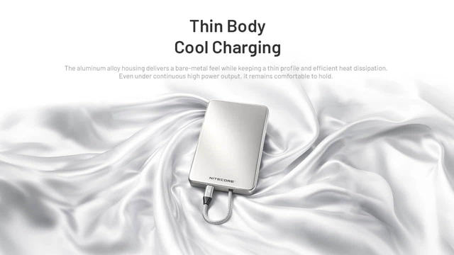 Alt view image 6 of 7 - Nitecore POCKET 5 5000mAh Magnetic Power Bank with Built-In Cable (Blue) | 22.5W USB-C Fast Charging, Magnetic Snap-On Design, 9mm Thin, Dual Device Charging, IPX7 Waterproof