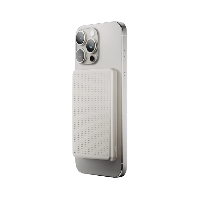 Alt view image 2 of 7 - Native Union Active Power Bank | Magnetic - MagSafe Compatible 5000mAh 15W Portable Charger - USB-C Cable Included - Compatible with iPhone Air, 17, 17 Pro Max, 17e, AirPods Pro 3 & More (Sandstone)