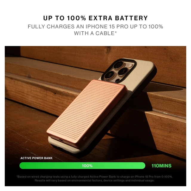 Alt view image 5 of 7 - Native Union Active Power Bank | Magnetic - MagSafe Compatible 5000mAh 15W Portable Charger - USB-C Cable Included - Compatible with iPhone Duo, 18 Pro & Pro Max, AirPods Pro Gen 5 & More (Apricot)