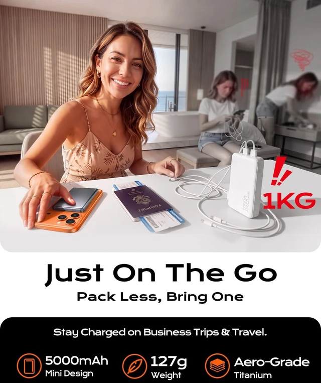 Alt view image 5 of 7 - Taegila for MagSafe Portable Charger, 5000mAh Magnetic Power Bank | 15W Wireless Portable Phone Charger with 20W USB-C, Semi-Solid Battery Pack for iPhone 18 Pro Max/17/16/15/14/13/12
