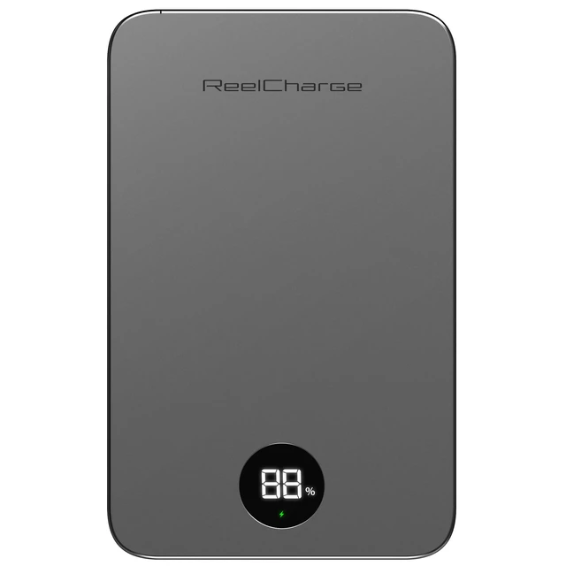 Alt view image 3 of 7 - ReelCharge ReelSafe 5,000mAh Semi-Solid State Wireless Power Bank | 20W USB C Output, LED Battery Display, Battery Pack for Iphone 17, Samsung S26, ipad, USB-C cable included