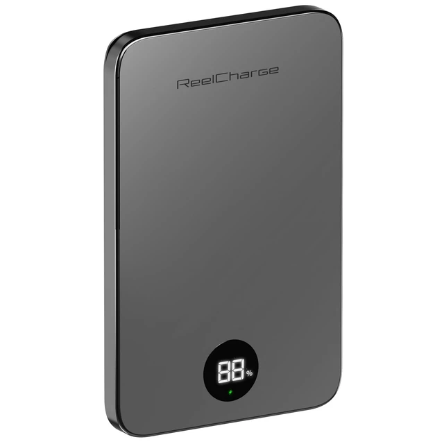 Alt view image 2 of 7 - ReelCharge ReelSafe 5,000mAh Semi-Solid State Wireless Power Bank | 20W USB C Output, LED Battery Display, Battery Pack for Iphone 17, Samsung S26, ipad, USB-C cable included