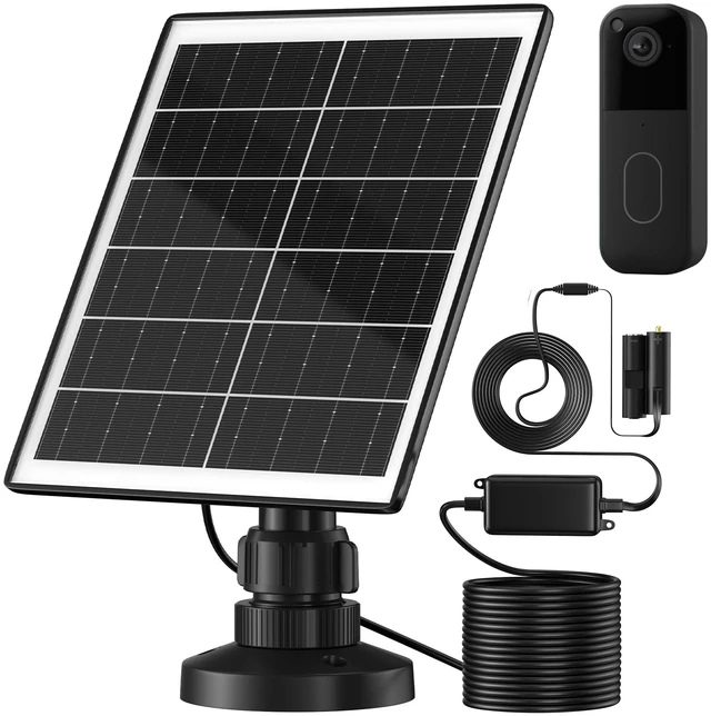 Main image of 5W Solar Panel Charger for Blink Video Doorbell-2nd Gen (2025 Release), Upgraded Version Power Your Blink Video Doorbell Continuously with 16.5Ft Power Cable and Mount