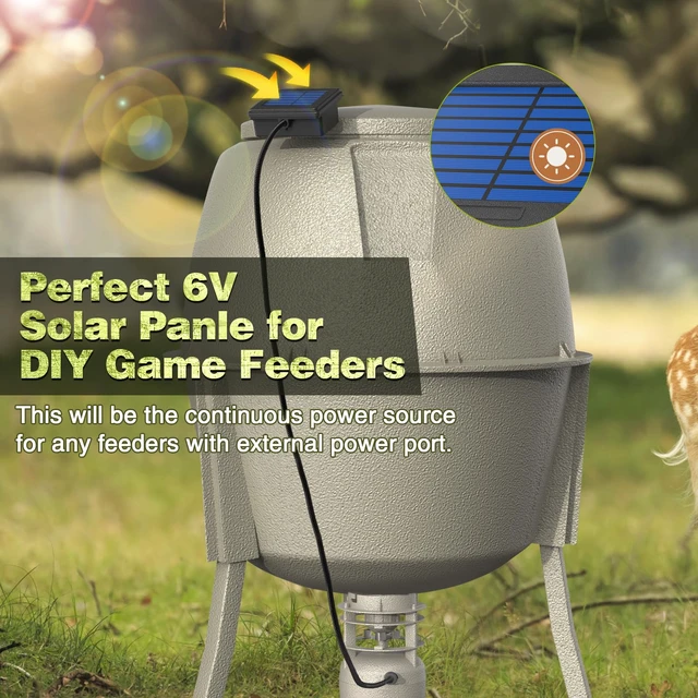 Alt view image 6 of 7 - 6V Deer Feeder Solar Panel, Efficient Solar Panel Charger with 5FT Weatherproof Cable & Battery Indicator, 6V Compatible with Deer Feeder Timer with Solar Quick Connect, Easy to Mount