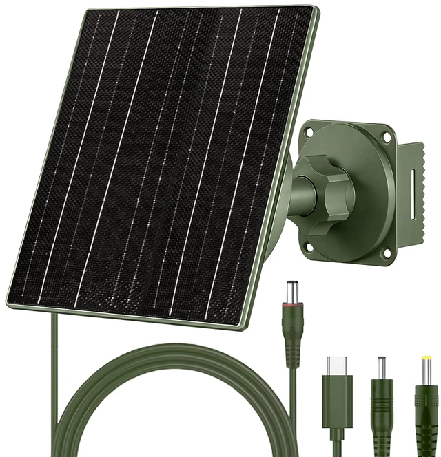 Main image of FUTUREZEN 10W Solar Panel Charger with 10400mAh Battery for Trail Cameras | 6V and 12V adjustable output, USB-C, DC5.5×2.1mm, DC3.5×1.35mm, DC4.0×1.7mm, IP66 waterproof, 9.8ft cable