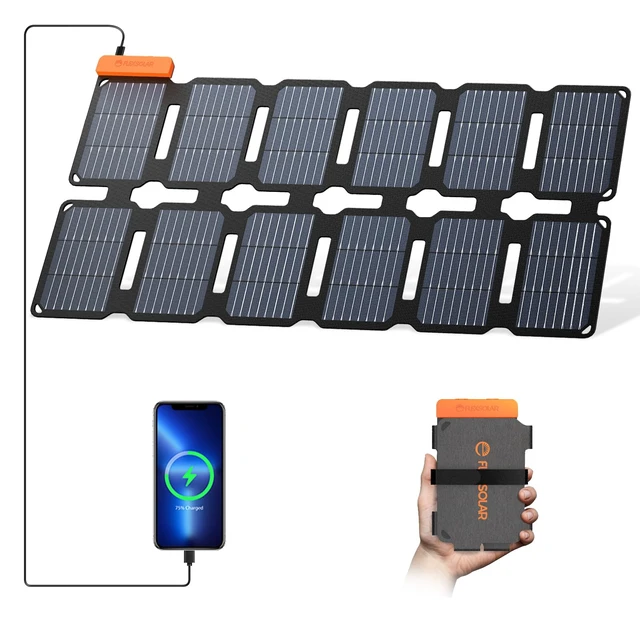 Main image of FlexSolar Portable 36W Solar Panel Charger with USB-A and USB-C Ports | 1.3lbs,IP57 Waterproof and dustproof, Folded Solar Panel Compatible with Cellphone,Power Bank,Camping Light