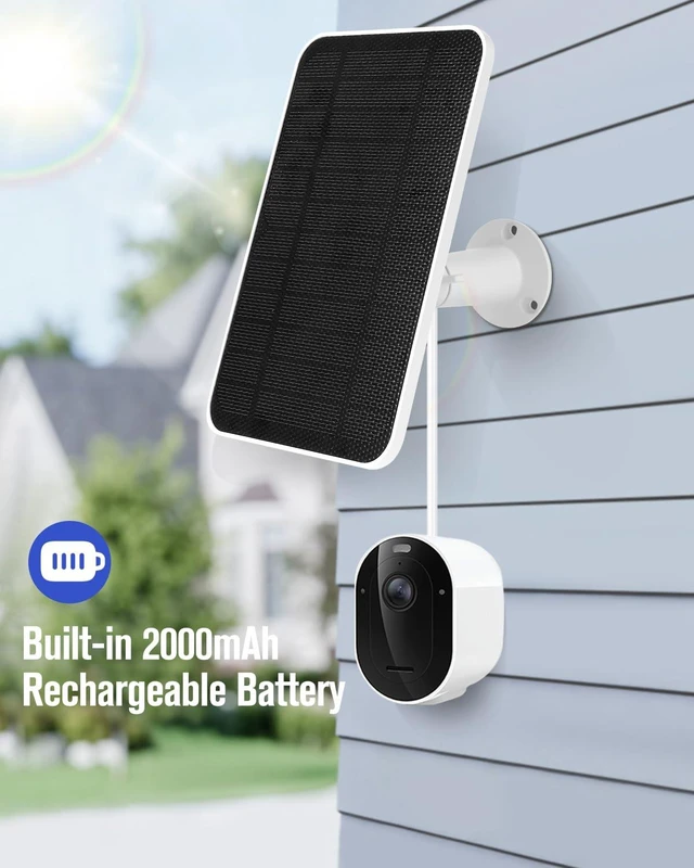 Alt view image 3 of 7 - Solar Panel Charger Compatible with Arlo Pro 6/6 XL, Built-in Battery Solar Panel for Arlo Pro Security Camera 2K HDR (6th Gen, 2025 Release), IP65 Weatherproof, USB-C Plug, 9.8ft Charge Cable, 4 Pack