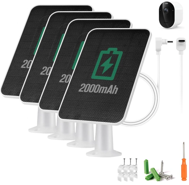 Main image of Solar Panel Charger Compatible with Arlo Pro 6/6 XL, Built-in Battery Solar Panel for Arlo Pro Security Camera 2K HDR (6th Gen, 2025 Release), IP65 Weatherproof, USB-C Plug, 9.8ft Charge Cable, 4 Pack
