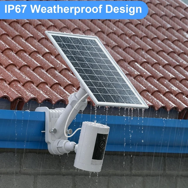 Alt view image 5 of 7 - 7W Solar Panel and Gutter Mount for Ring Cameras, 360° Adjustable Waterproof Compatible with Ring Stick Up Cam/Pro, Outdoor Cam Plus Battery, Spotlight Cam Plus/Pro, 2 Pack (Camera Not Included)