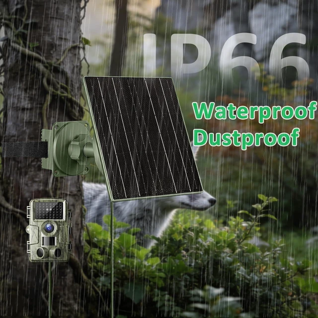 Alt view image 5 of 7 - FUTUREZEN 10W Solar Panel Charger with 10400mAh Battery for Trail Cameras | 6V and 12V adjustable output, USB-C, DC5.5×2.1mm, DC3.5×1.35mm, DC4.0×1.7mm, IP66 waterproof, 9.8ft cable