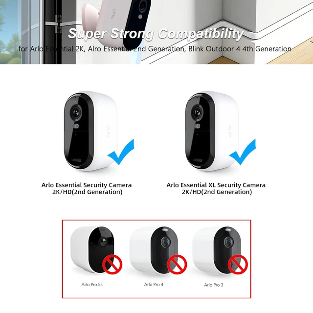 Alt view image 2 of 6 - NEVOWDBSG 4 Pack 5V 8W Cam Solar Panel Charger Compatible Arlo Essential 2K 2nd Gen 3rd, Arlo Pro 6th Gen 2025 Release, Roku Battery Camera & Roku Cam Plus & More USB Type C Outdoo Security Camera
