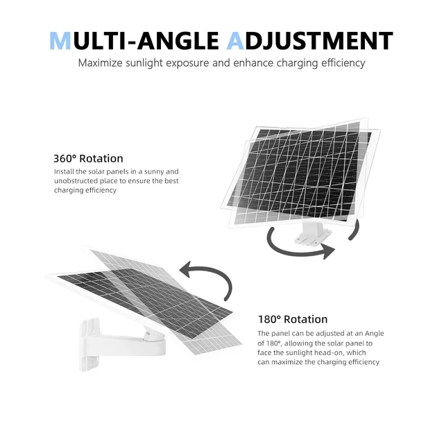 Alt view image 4 of 6 - NEVOWDBSG 4 Pack 5V 8W Cam Solar Panel Charger Compatible Arlo Essential 2K 2nd Gen 3rd, Arlo Pro 6th Gen 2025 Release, Roku Battery Camera & Roku Cam Plus & More USB Type C Outdoo Security Camera