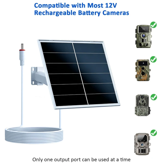 Alt view image 2 of 6 - Zivif 20W Trail Camera Solar Panel for 12V Battery Cameras, 2 Pack | Solar Charger with DC 5.5×2.1mm Cable, IP66 Waterproof, 360°Adjustable Mount, 7.2ft Cable