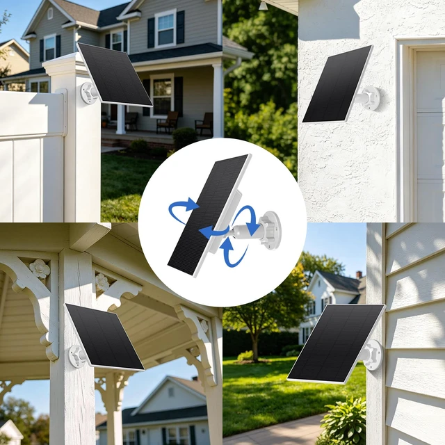 Alt view image 7 of 7 - 5W Solar Panel Charger with Built-in 8000mAh Battery | Only Compatible with Ring Battery Doorbell 1, 2nd Gen, ETFE Solar Charger for Continuous Charging Even on Cloudy Days