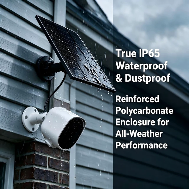Alt view image 6 of 7 - 5W Solar Panel for Ring Camera Waterproof | USB-C&DC Adapter, 2Pack Black | 360°Adjustable Solar Panel Charger, High Efficiency for Spotlight Cam Pro/Plus, Outdoor Cam Stick Up Cam, 10FT Long Cable