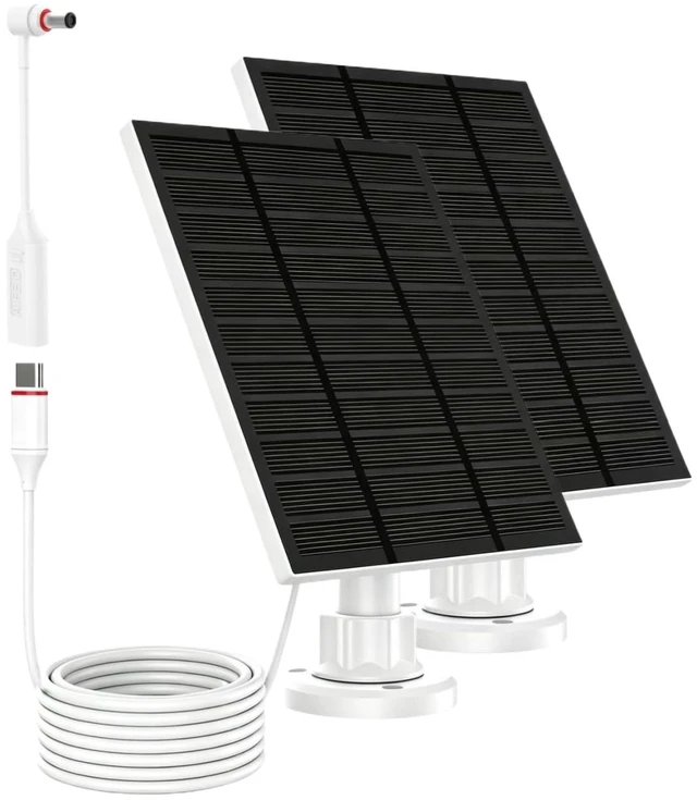 Main image of Solblo 5W Solar Panels for Ring Camera Outdoor Waterproof USB C & DC 5V 1A | Works in Cloudy and Rainy,Easy Install,Fast Charge,IP65 Waterproof ,Compatible for Rechargeable Camera with Battery