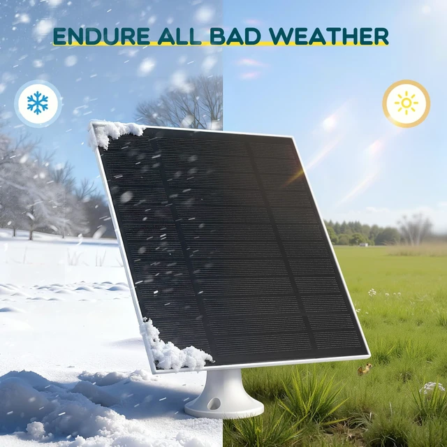 Alt view image 5 of 6 - Saysurey 4 Pack 3W Solar Panel for Bird Feeder Camera, Type-C Charger | USB C Solar Panel for Outdoor Camera, Waterproof Solar Panel, Type-C, 360° Adjustable, Safety Bracket Panel Charge Micro