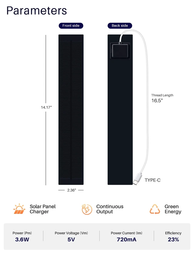 Alt view image 5 of 7 - 3.6W 5V Solar Panel for Motorized Blinds and Shades, Indoor Use | 720mA Output with Micro USB Adapter, Connector for Alexa Smart Roller Shades, Zebra Blinds, Cellular shades, Roman Shades 2pc