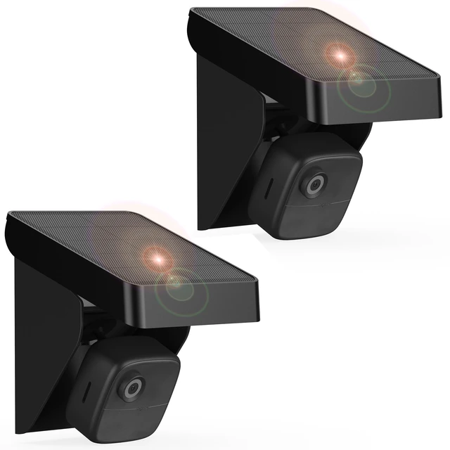 Main image of Ponlrie Solar Panel for Blink Outdoor 4 (4th Gen)/XT3/XT2/XT Cameras - IP67 Weatherproof with 3300mAh Extended Battery, Adjustable Angle Mount for Optimal Sun,Wireless Security Power (Black2, 2 Pack)