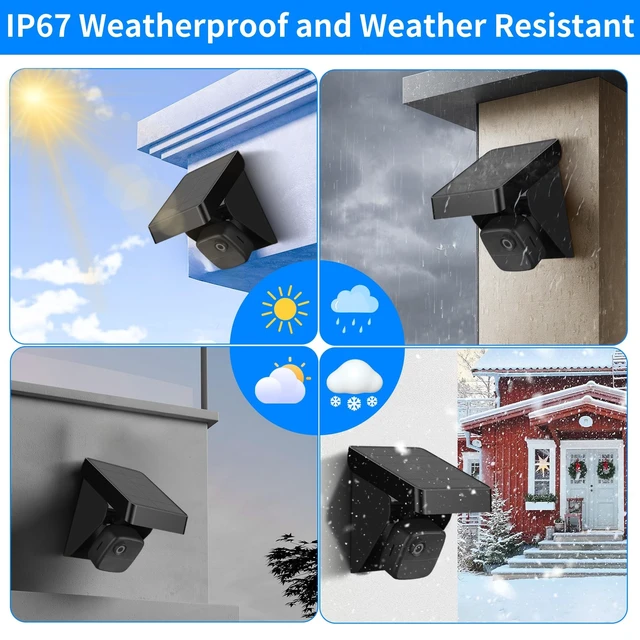 Alt view image 6 of 7 - Ponlrie Solar Panel for Blink Outdoor 4 (4th Gen)/XT3/XT2/XT Cameras - IP67 Weatherproof with 3300mAh Extended Battery, Adjustable Angle Mount for Optimal Sun,Wireless Security Power (Black2, 2 Pack)