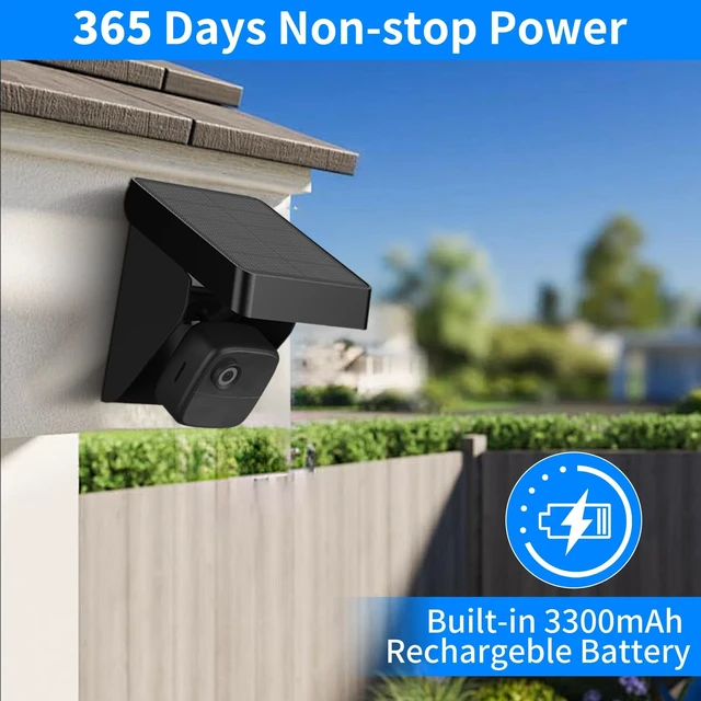 Alt view image 7 of 7 - Ponlrie Solar Panel for Blink Outdoor 4 (4th Gen)/XT3/XT2/XT Cameras - IP67 Weatherproof with 3300mAh Extended Battery, Adjustable Angle Mount for Optimal Sun,Wireless Security Power (Black2, 2 Pack)